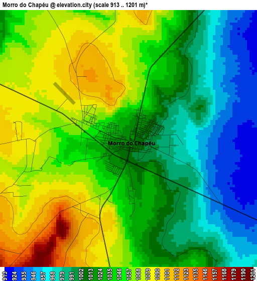 Morro do Chapéu elevation map