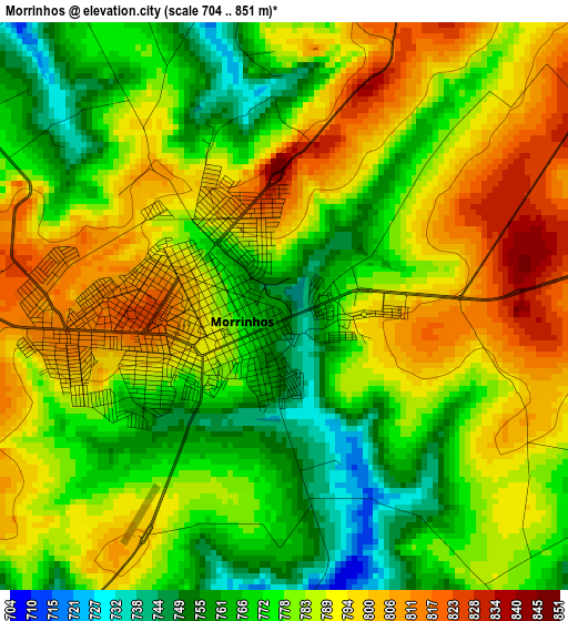 Morrinhos elevation map