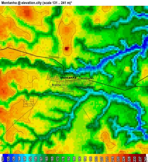 Montanha elevation map
