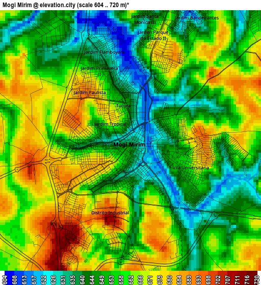 Mogi Mirim elevation map