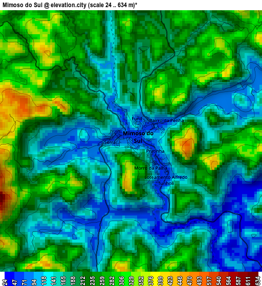 Mimoso do Sul elevation map