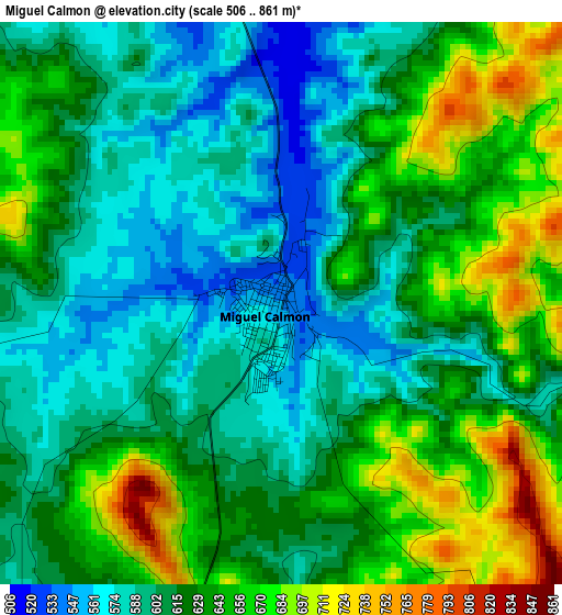 Miguel Calmon elevation map