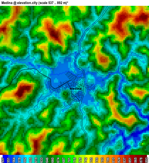 Medina elevation map