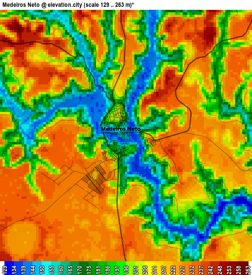 Medeiros Neto elevation map