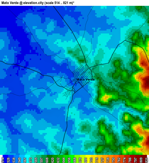 Mato Verde elevation map