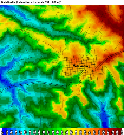 Matelândia elevation map