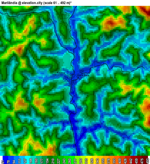 Marilândia elevation map