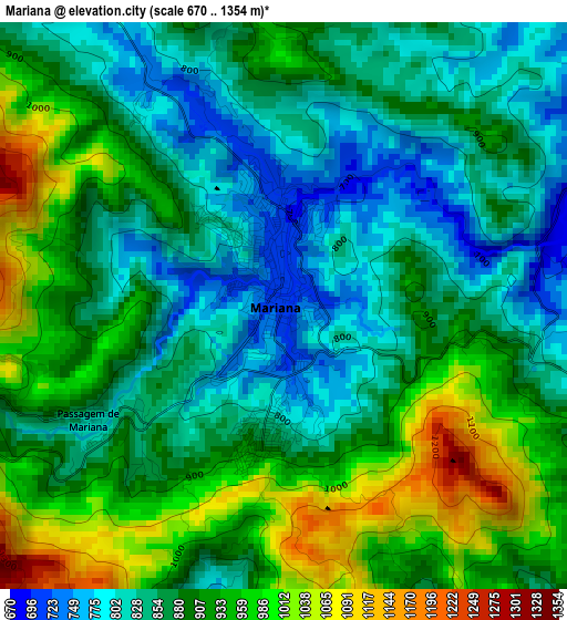 Mariana elevation map