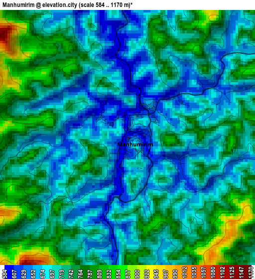 Manhumirim elevation map