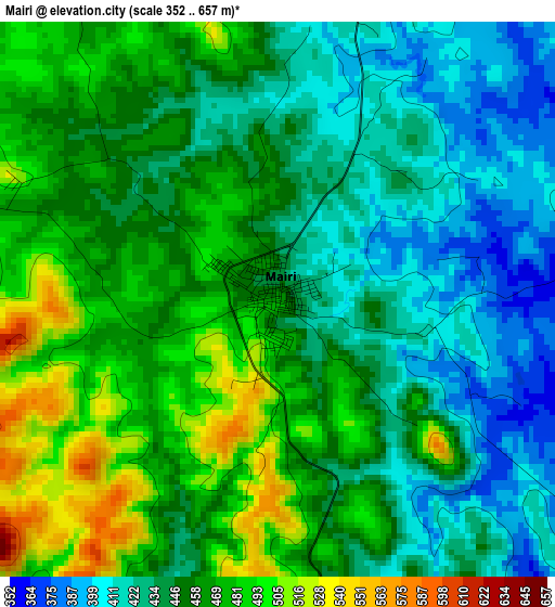 Mairi elevation map