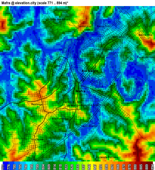 Mafra elevation map