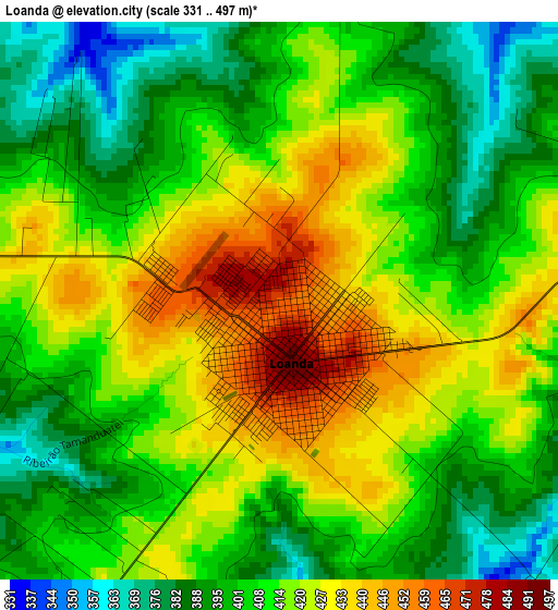 Loanda elevation map