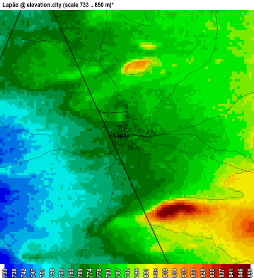 Lapão elevation map