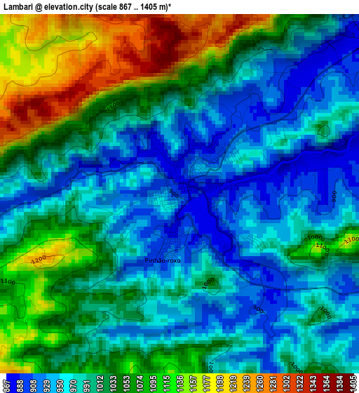 Lambari elevation map