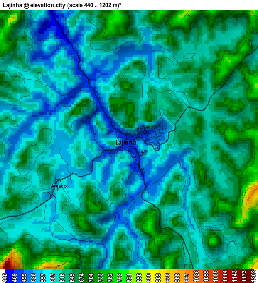 Lajinha elevation map