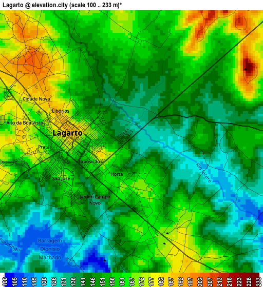 Lagarto elevation map