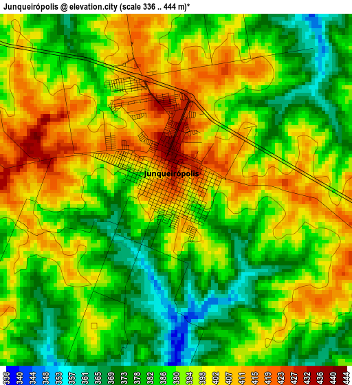 Junqueirópolis elevation map