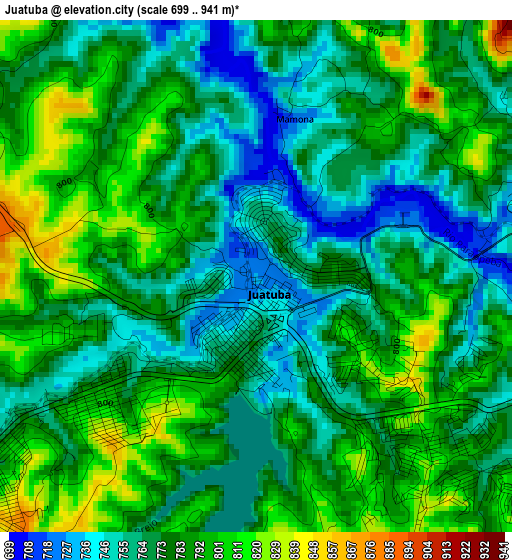Juatuba elevation map