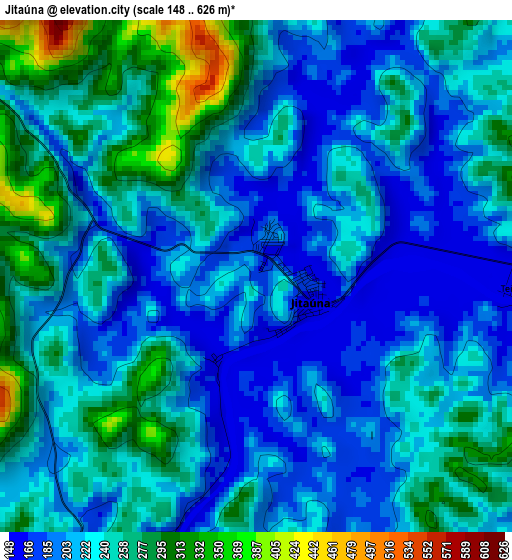 Jitaúna elevation map