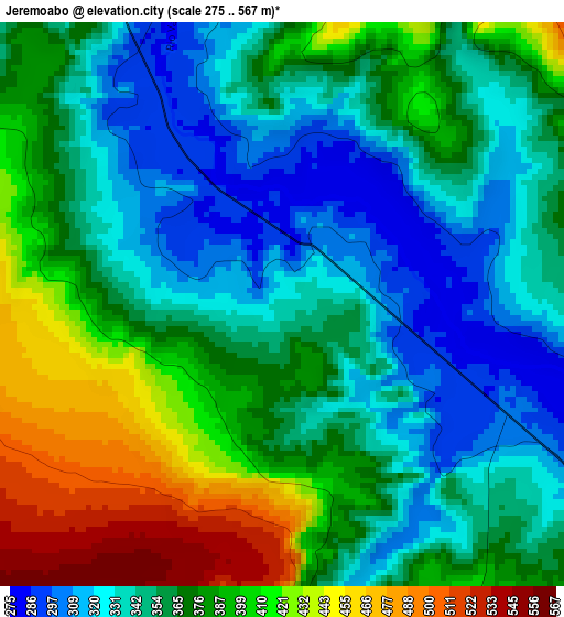 Jeremoabo elevation map