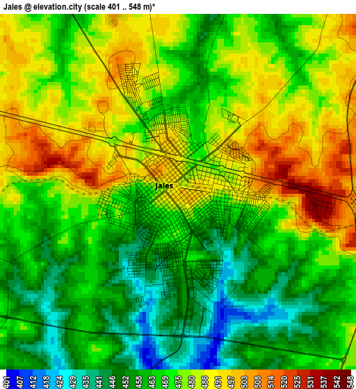 Jales elevation map