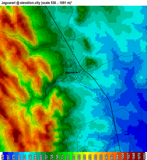 Jaguarari elevation map