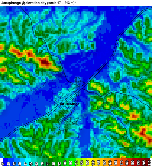 Jacupiranga elevation map