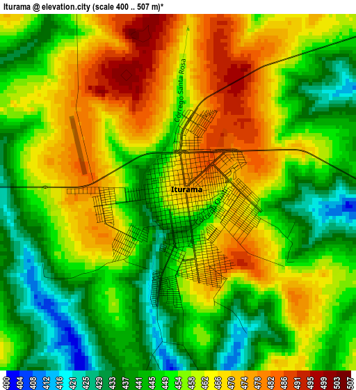 Iturama elevation map