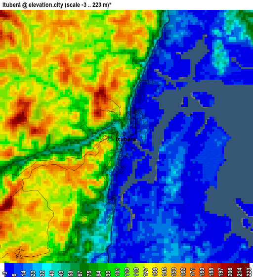 Ituberá elevation map