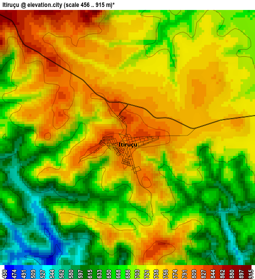 Itiruçu elevation map