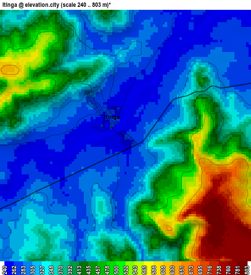 Itinga elevation map