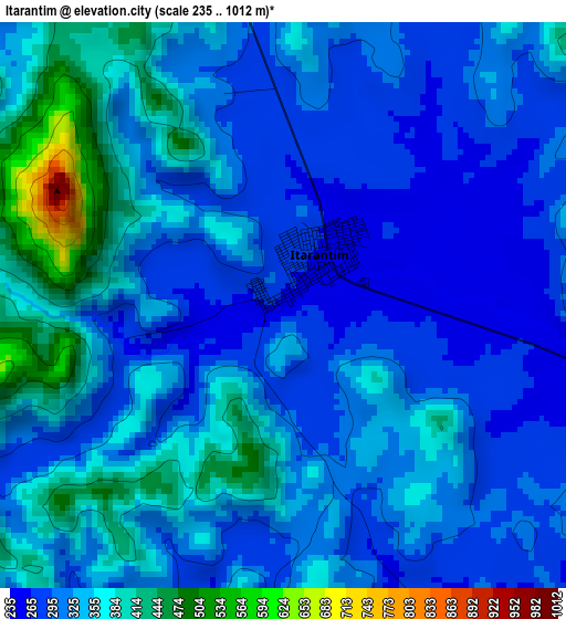 Itarantim elevation map