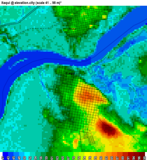 Itaqui elevation map