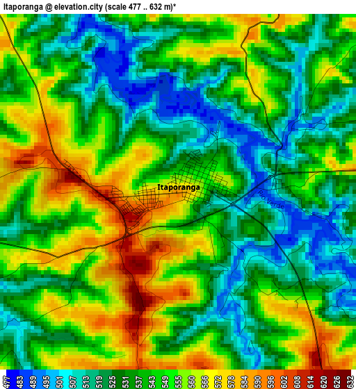 Itaporanga elevation map