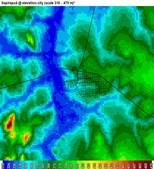 Itapirapuã elevation map