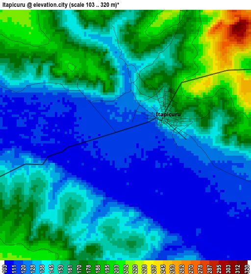 Itapicuru elevation map