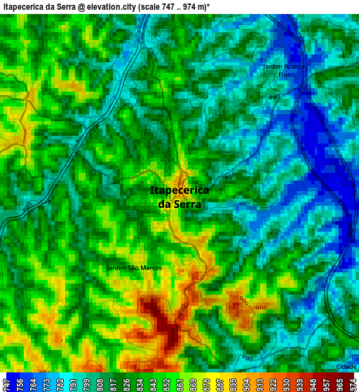 Itapecerica da Serra elevation map