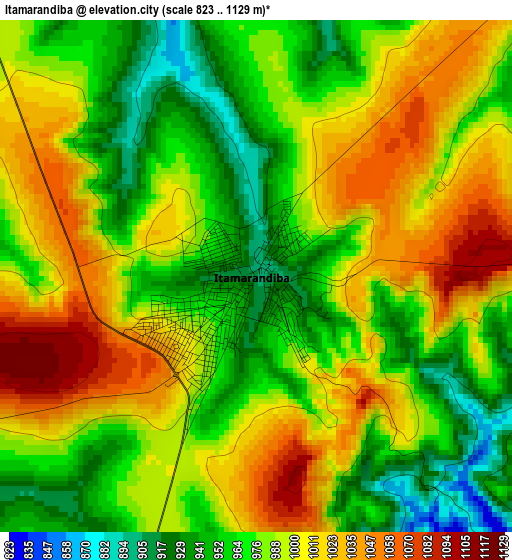 Itamarandiba elevation map