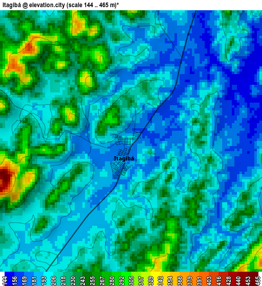 Itagibá elevation map