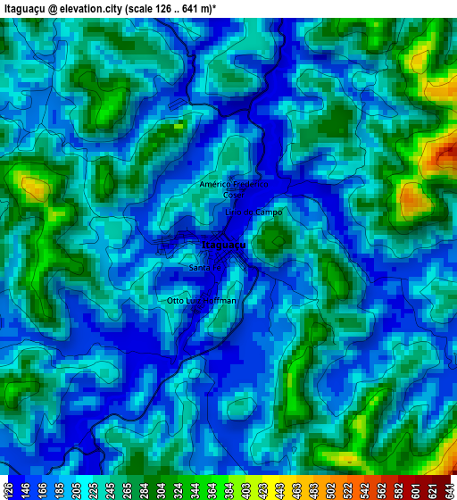 Itaguaçu elevation map