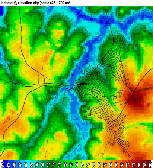 Itaberaí elevation map