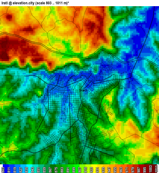 Irati elevation map