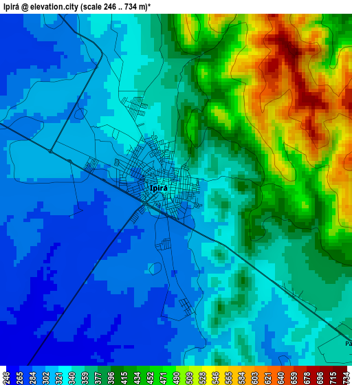 Ipirá elevation map