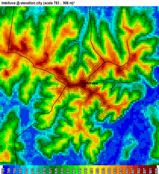 Imbituva elevation map