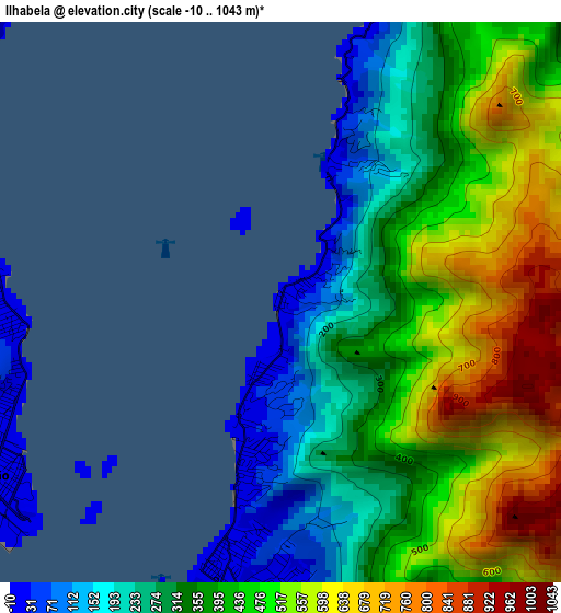 Ilhabela elevation map