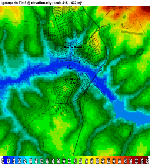 Igaraçu do Tietê elevation map