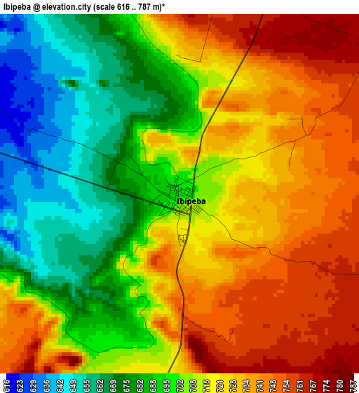 Ibipeba elevation map