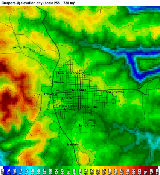 Guaporé elevation map