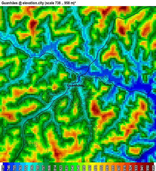 Guanhães elevation map