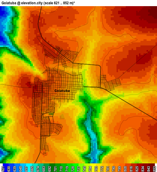 Goiatuba elevation map